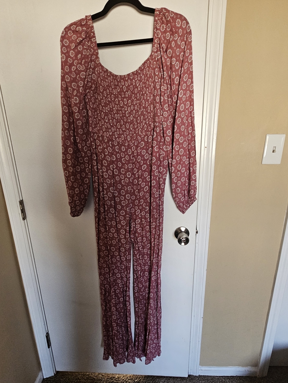 Pink Lily Rose Floral Smocked Jumpsuit